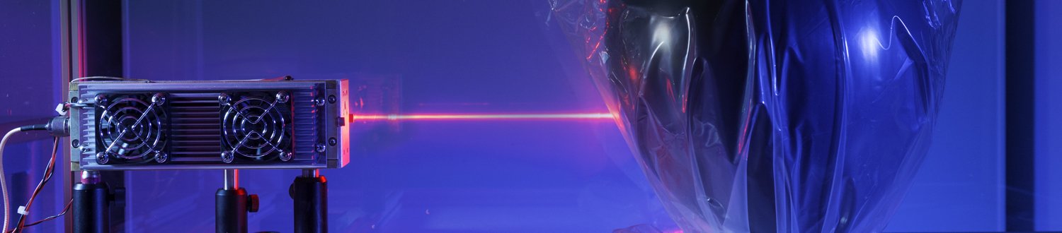 Laser pointing at a balloon