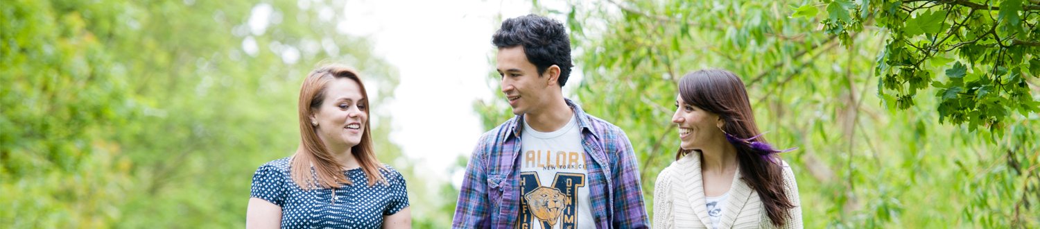 Three students talking