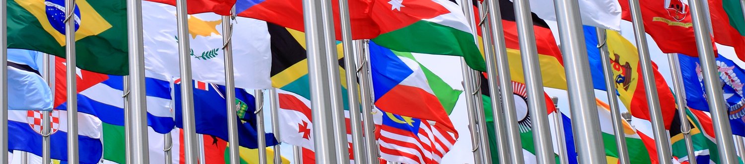 Flags waving on flag poles