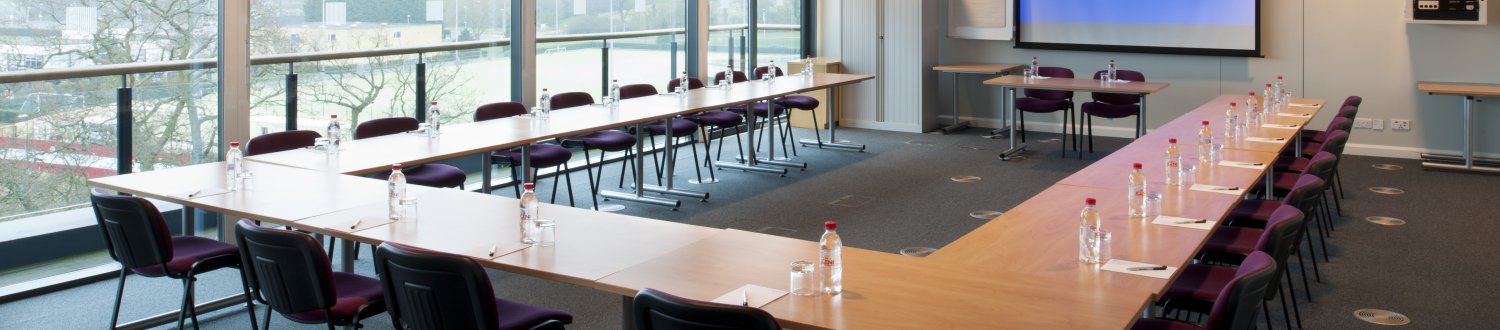 Empty conference room set up for event