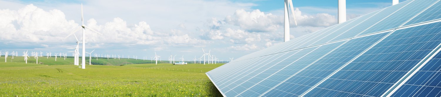 Solar panels and wind farm