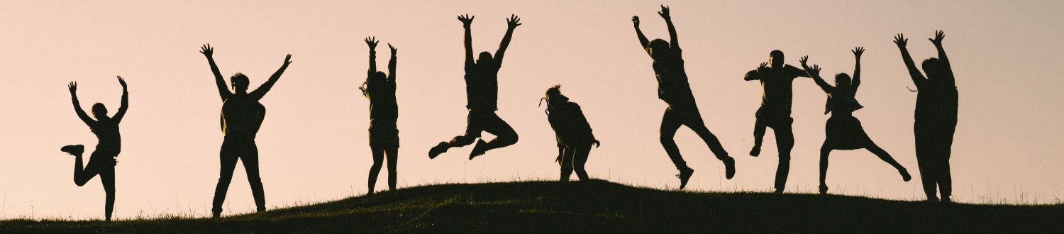 Students jumping and being active