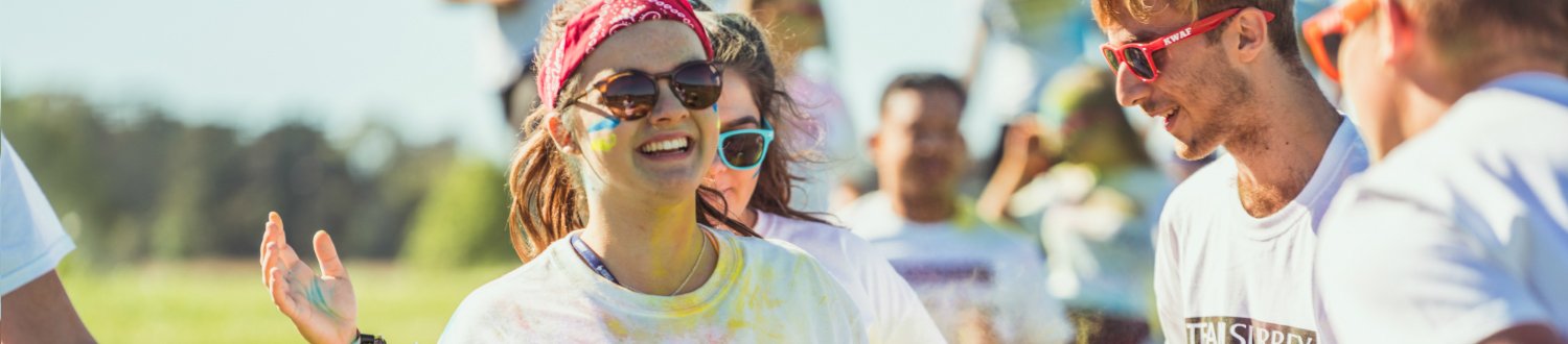 Students on the colour run