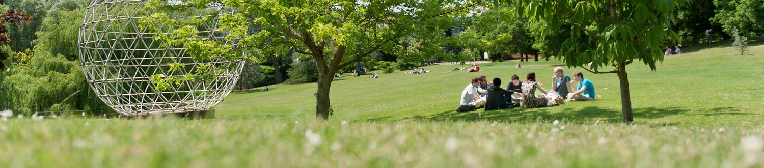 Students sat on grass