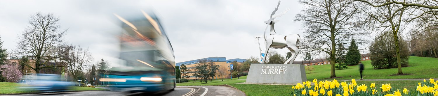 Traffic passing through the entrance of the University