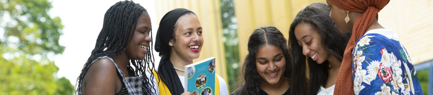 A group of female students at an open day