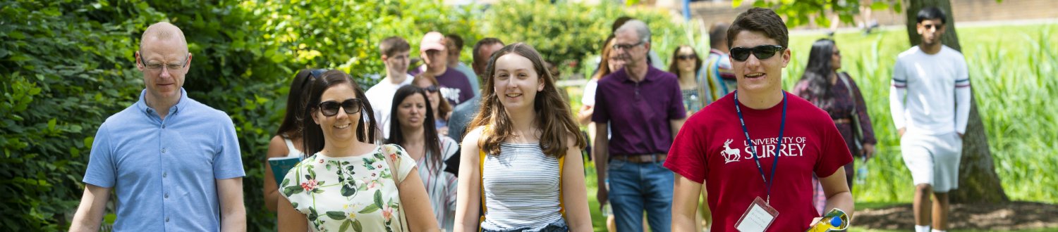 A group of students and their parents at the Open day