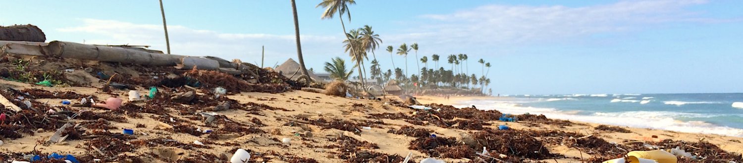 Beach with rubbish