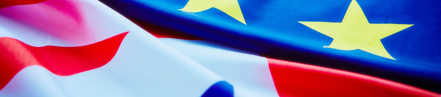 British and European flags entwined