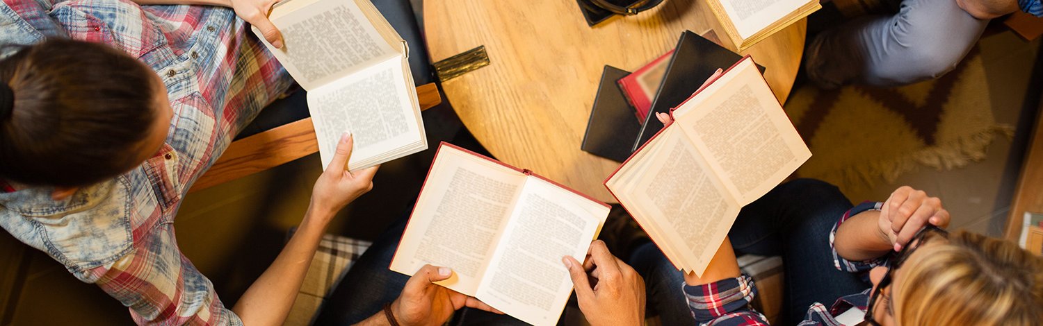 Students reading books