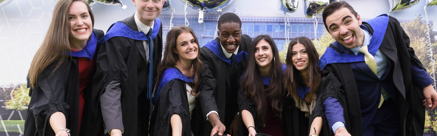 Students standing in line after graduation ceremony