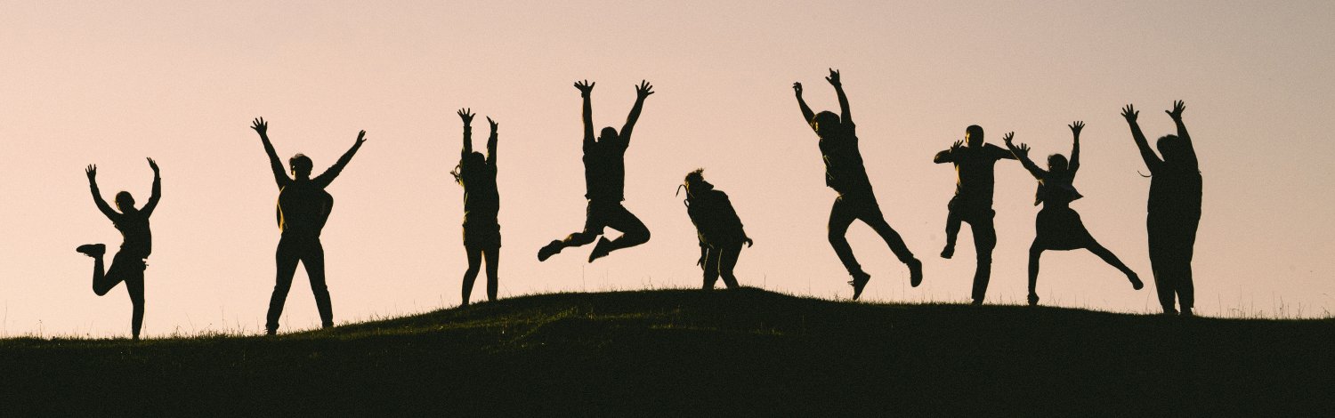 Students jumping and being active