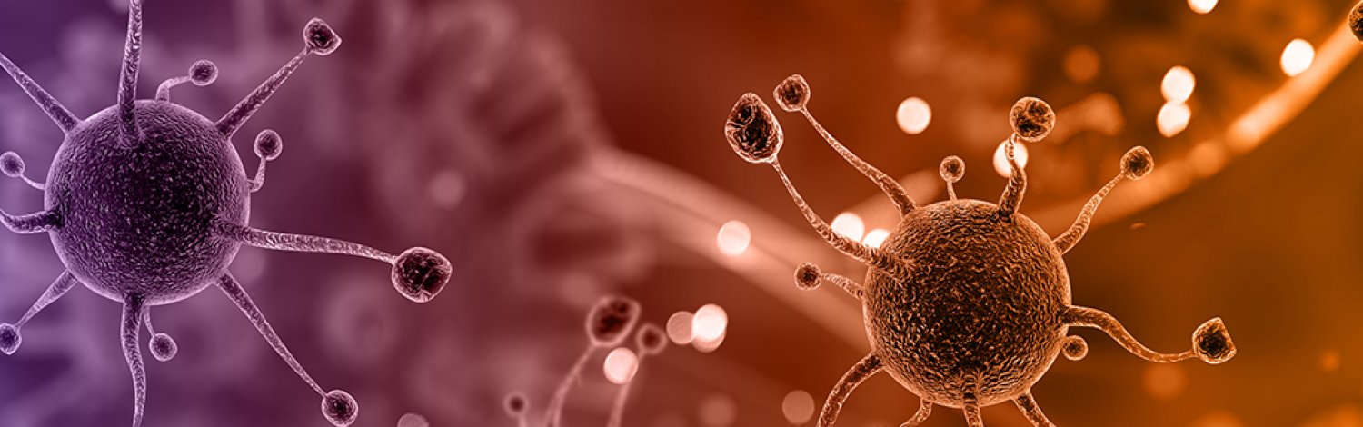 A 3D medical background with virus cells
