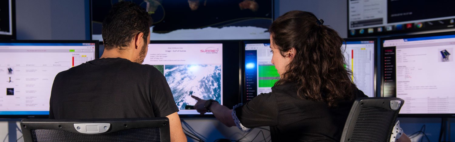 Students using the Surrey Space Centre ground station