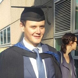 Kristian Fowler in his graduation gown
