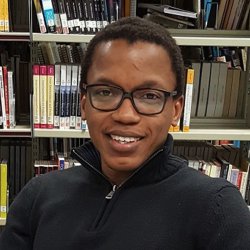 William Sereki in the library