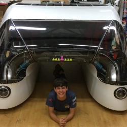 Lucy Rushbrook with solar powered car