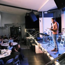 Christian Union using their new audio equipment