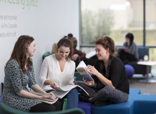 Postgraduate and placement students in library