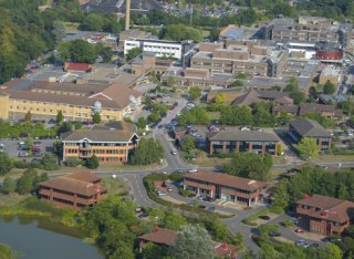 Aerial view of the Surrey research park