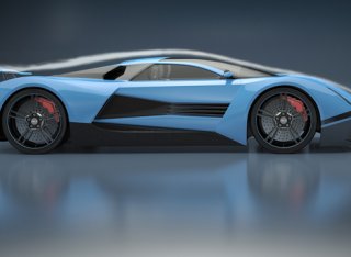 A blue sports car