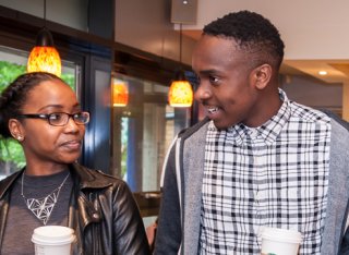 Two students talking