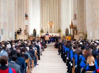 Graduands in Guildford cathedral