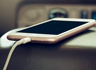 a mobile phone on charge