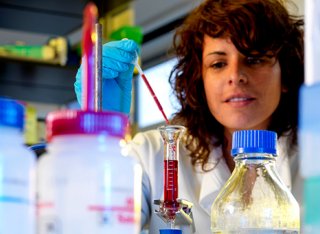 a female student in a laboratory