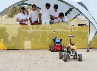 People testing robots