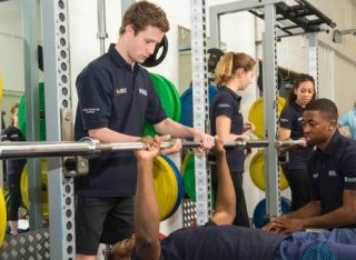 Sport and exercise science students in the gym