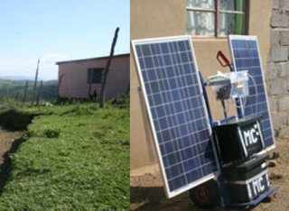 Solar panels outside of house