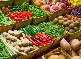 Vegetable market stand