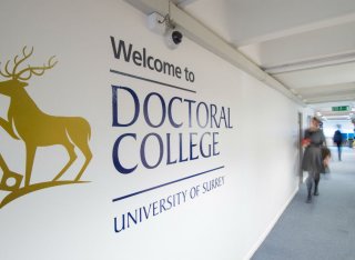Doctoral College hallway at the University of Surrey
