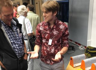 Two males talking
