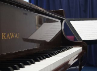Piano and music stand