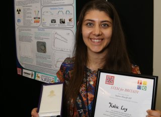 Katie Ley with her award