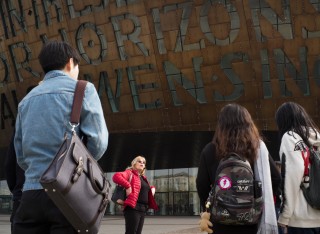 Students on trip in Cardiff