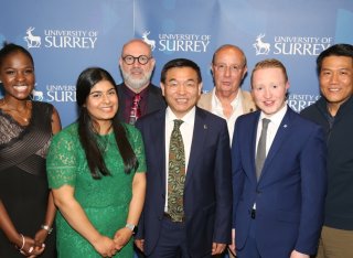 Alumni Award winners with Professor Max Lu