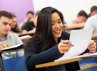 Lecture hall with undergraduate maths students.