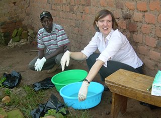 Martha Betson and a member of the ZooTRIP project.