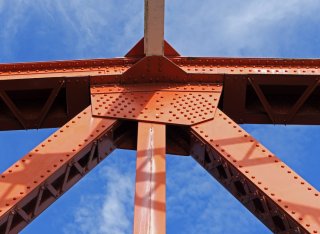 Steel bridge showing the kind of bolts this new AI could monitor