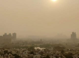 New Delhi city with lots of pollution