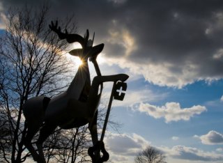 Stag sculpture at University of Surrey