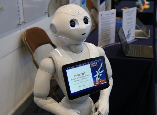 Robot holding ipad