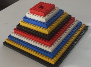 A LEGO pyramid