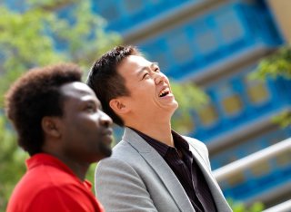 Students laughing