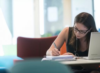 Student using computer