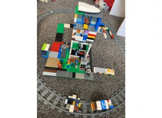 A LEGO town and railway