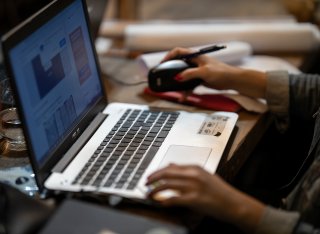 Person working on laptop